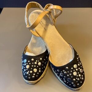 9M Black Cloth Espadrilles.